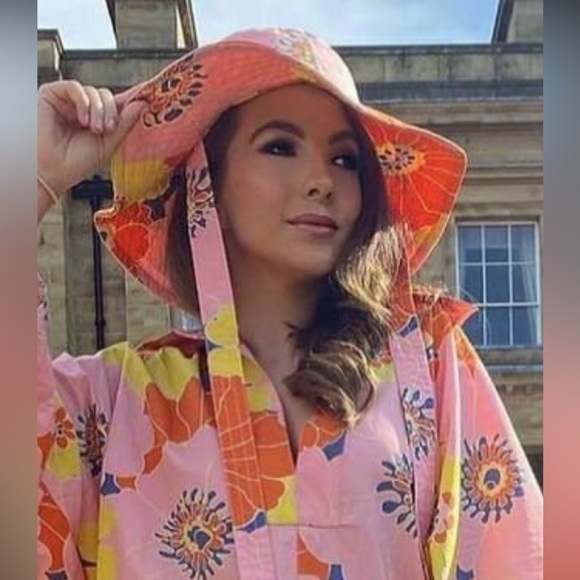 Zara Floral Wide Brim Sun Colorful Bucket Hat - Picture 2 of 5